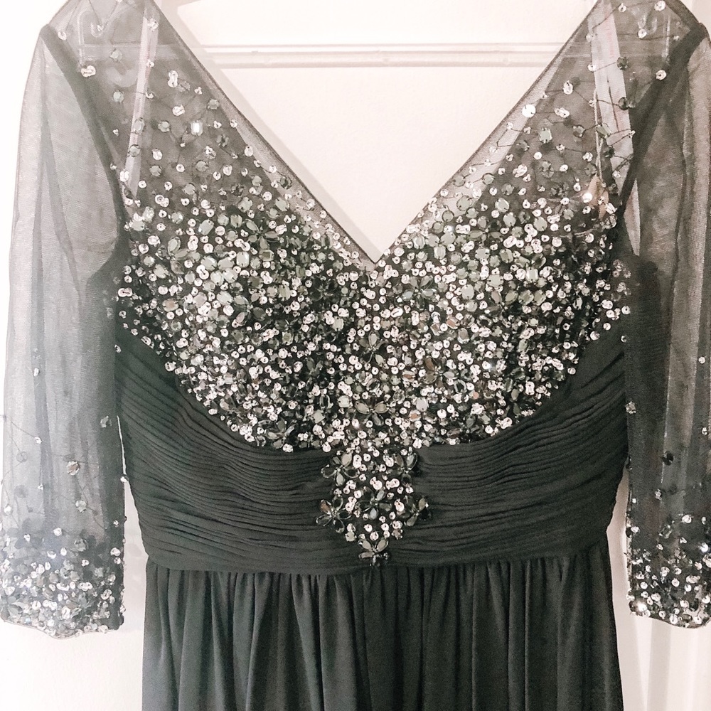 Beaded Sequined Black Dress